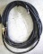 Around 60' 2/0 welding cable with ground clamp and terminal ends.