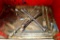 No shipping. Tire irons including four 'plus' style, four classic tire irons; tongs and 3/4