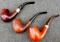 Three imported briar smoking pipes in good to very good condition.
