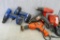 Five untested drill motors, three of which are cordless.