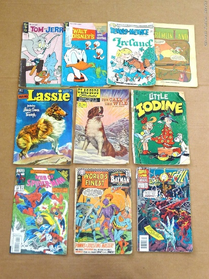 Marvel Comics, DC Comics, M-G-M's Lassie comic, Walt Disney Comics, and more. Magazines have creases