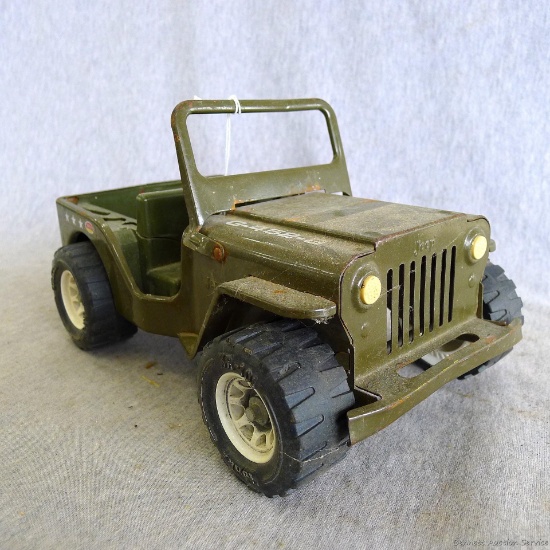 Tonka Army Jeep G-452-8 is in overall good condition and measures 9-1/2" long.