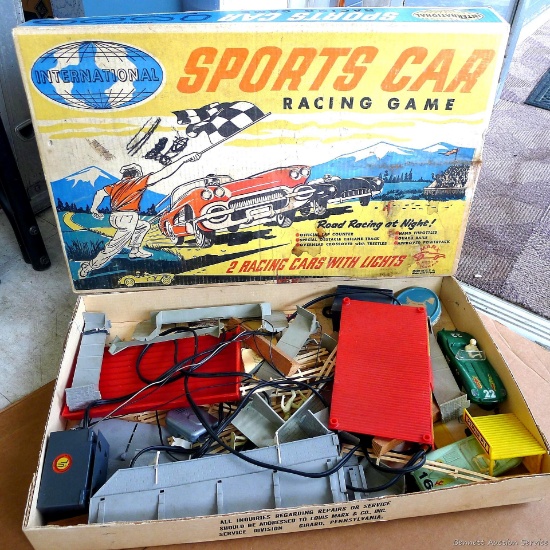 International Sports Car Racing Game, made by Louis Marx & Co. model no. 22645. Neat vintage toy