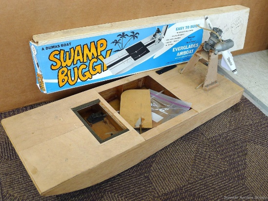 In progress Swamp Buggy, an everglades airboat model. Measures 28'' x 10'' 4''