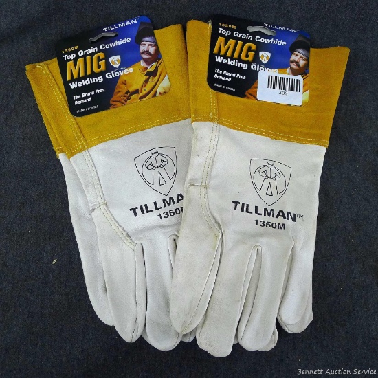 Two pair Tillman 1350M Mig/Tig welding gloves with kevlar stitching. Size medium but are cut