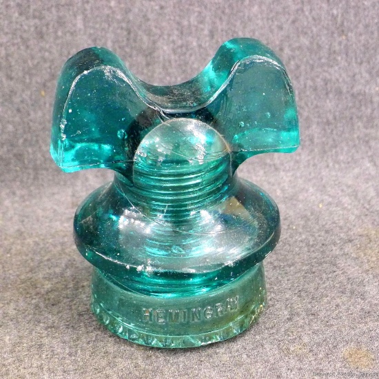 Hemingray No. 60 bell shaped glass insulator; measures 4" x 3-1/2" x 5" tall.