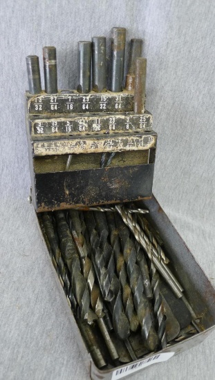 A whole mess of twist drills, plus a drill gauge.