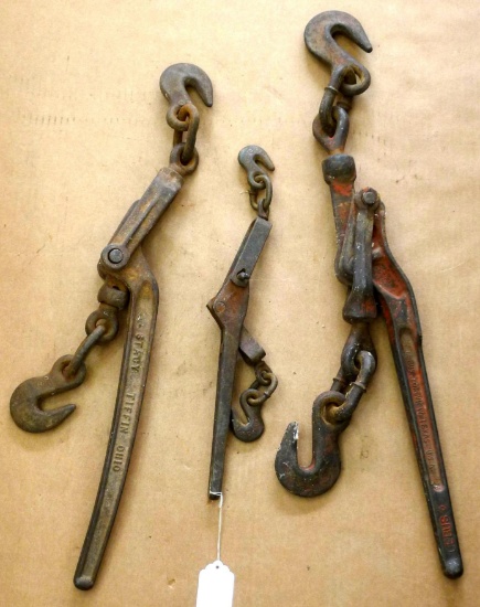 Three load binders for 5/8" and 3/4" chain, and possibly 5/16".