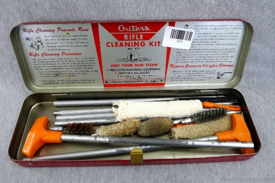Outers Gunslick rifle kit, 22 cal. in original tin; tin measures 4-1/2" x 13-1/2".