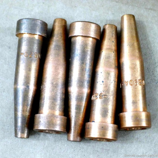 Five cutting torch tips marked 6290A-1. All appear unused. Fits Harris, Gentec, Uniweld, possibly