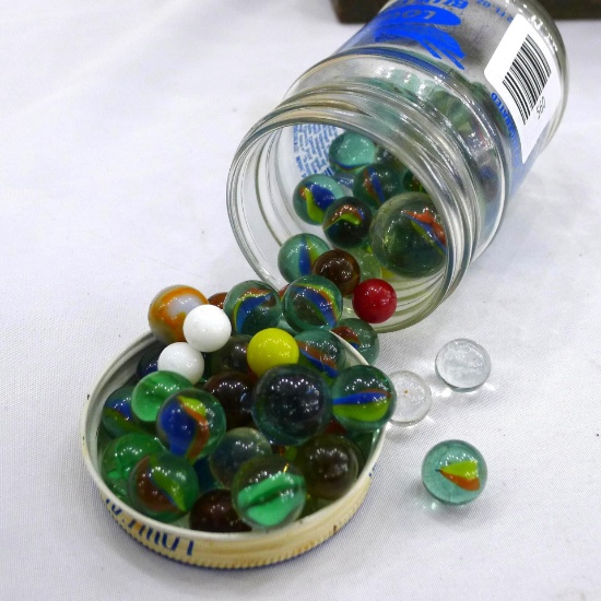 5" jar of marbles.