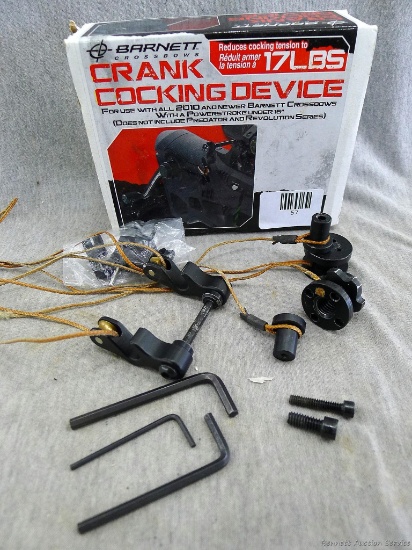 Barnett Crossbow crank cocking device reduces cocking tension to 17 lbs. Box is open, not sure if