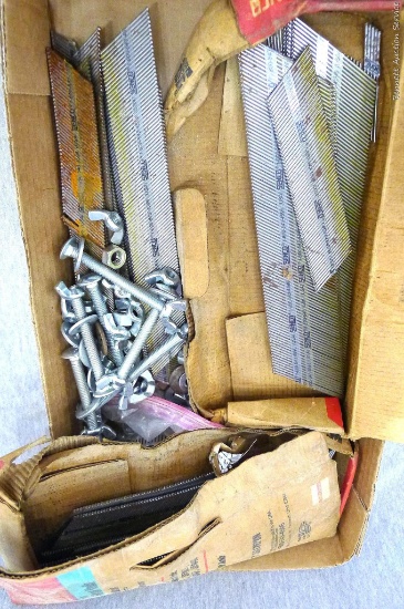 Senco 1-1/2" 4d & 2-1/2" 8d finishing nails and other nuts and bolts.