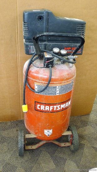 Craftsman 5HP 22 gal. air compressor, single cylinder/oil free, model no. 919.165221; measures 19" x