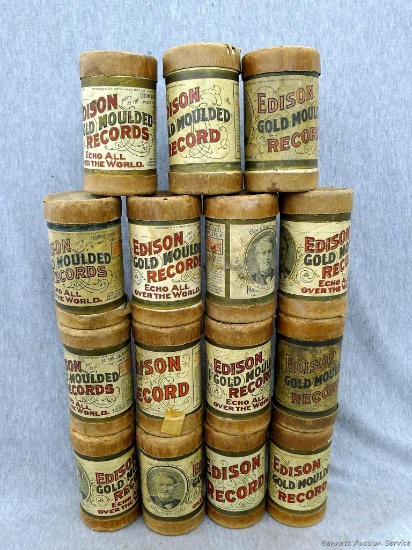 Fifteen Edison Records phonograph cylinder records could go with the phonograph in lot ? All about