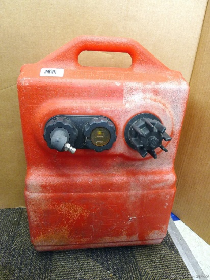 Gas boat tote, 6 gallons and has some fuel in it. No shipping.