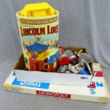 Parker Brothers vintage monopoly board game with seven tokens, board is nice condition. Along with