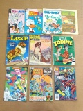 Marvel Comics, DC Comics, M-G-M's Lassie comic, Walt Disney Comics, and more. Magazines have creases