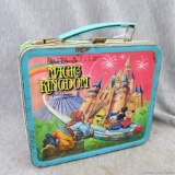 Walt Disney Magic Kingdom lunch box by Aladdin features Mickey, Pluto and Donald. Copyright 1979.