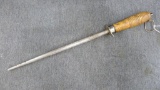 Russell Green River Works sharpening rod is just over 17