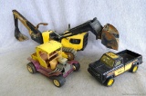 Tonka tractor and two trucks. Largest piece is 21