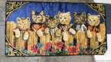 Cute cat wall tapestry, measures 37'' x 20''. Piece is in good shape.