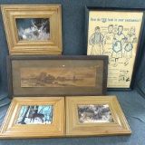 Vintage prints and employee expectations framed poster. Largest frame measures 12'' x 18''
