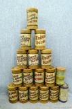 Fifteen Edison Records phonograph cylinder records plus a Lakeside cylinder and a Two-Minute Oxford