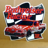 Stamped metal Budweiser sign measures approx. 29