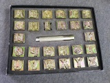 Leather alphabet stamp set with handle. Each letter is approx. 1-3/4