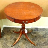 Duncan Phyfe style pedestal end table is 26