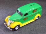 Ertl die cast coin bank commemorates HWI of Fort Wayne, Ind. Measures 8