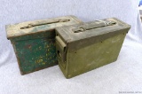 Two ammo cans both measuring 11'' x 7'' x 4''. One marked 280 Cal .30 cartridges, seal is soft and