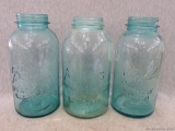 Two blue Ball Perfect Masons stand 9'' tall, both in nice condition. Along with a Atlas Strong