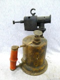 Sycamore Turner original blow torch, with original wooden handle. Stands 10'' tall