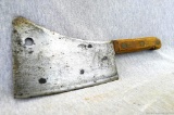 12'' meat cleaver butchering knife. Handle and slabs are tight, blade is in good condition.