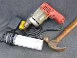 Milwaukee variable speed reversible drill motor, runs; 8