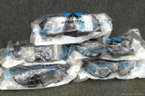 Four pair of mirrored safety glasses, plus another. All NIP.