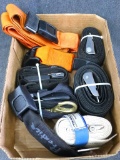 Seat belt-type hardware and webbing, plus more similar.
