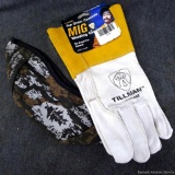 Tillman 1350M Mig/Tig welding gloves, size M, kevlar stitching. Camouflage welding beanie for use
