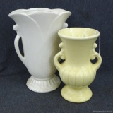 Two vintage flower vases; largest measures 7-1/2