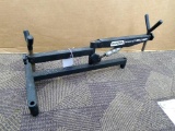 Outers Varminter bench mountable Rifle Rest is about 2' long and 1' wide.