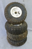 Four tires with rims, 4.10350-4