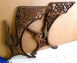 Pair of cast iron school desk ends are about 24