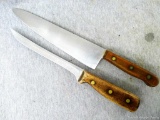 Two Chicago Cutlery knives including a large Chef's knife and boning knife; Chef's knife blade