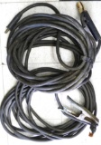 Two lengths of welding cable. First length is approx. 43' and has a ground clamp on one end; Second