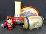 Vintage Budweiser King of Beers light for repair, Miller Genuine Beer key about 11