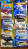 Matchbox truck and 11 Hot Wheels cars including '72 Ford Gran Torino Sport, '70 Plymouth Road