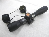 Truglo rifle scope with target turrets is bright and clear. Scope is in Weaver mounts and is 9