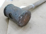 Copper or bronze hammer has a 1-1/2' hardwood handle.